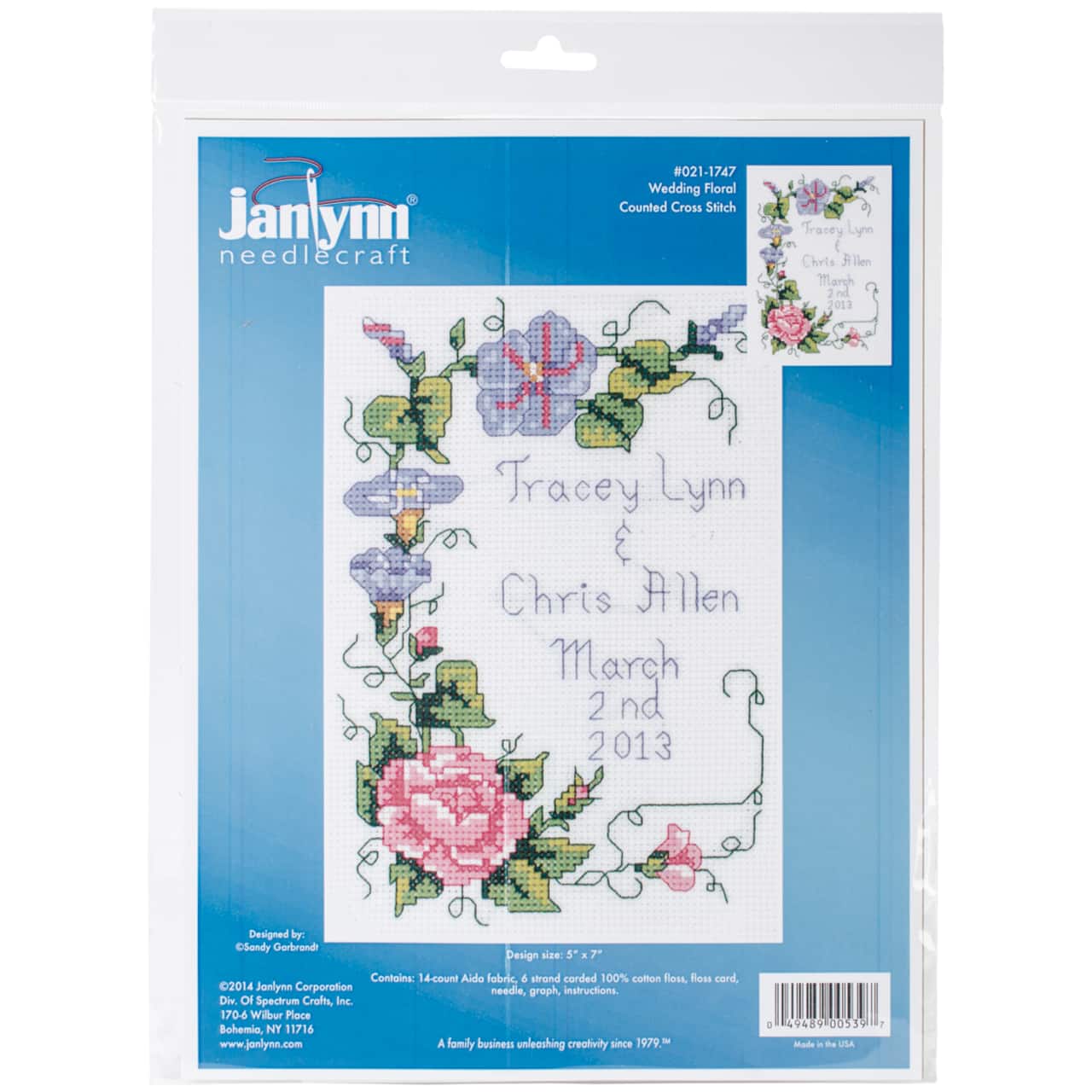Janlynn® Wedding Floral Mini Counted Cross Stitch Kit